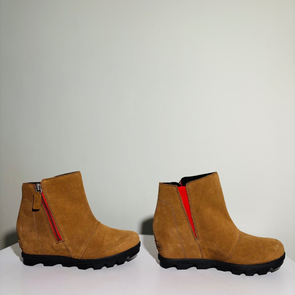 Sorel Joan Of Arctic Suede Hidden Wedge II Zip‎ Ash Brown Women's Size 5 - Picture 5 of 8